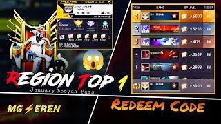 Region Top 1 | January 2025 Booyah Pass | MGEREN | Mattal Gamer #video