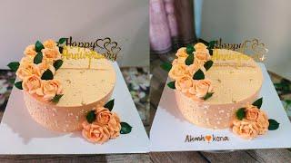 Cake decoration | Cake design | whipped cream rose flower | Cake recipe