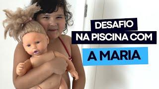 DESAFIO NA PISCINA COM A MARIA | Livia Mizutinha