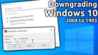 Downgrading Windows 10 2004 to 1903