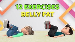 12 SIMPLE EXERCISES TO LOSE BELLY FAT - KIDS WORKOUT