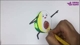 How to draw a cool avocado dabbing