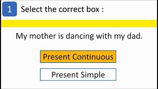 English Quiz  | 20 sentences Grammar English Quiz Present Continuous and Present Simple
