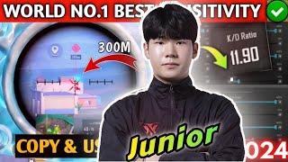 BEST SENSITIVITY  JUNIOR PUBG SENSITIVITY | 0 RECOIL SENSITIVITY | PUBG/bgmi