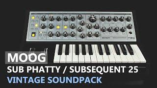 MOOG SUB PHATTY / SUBSEQUENT 25  - "VINTAGE" SOUNDPACK (230 patches)