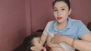 New hot breastfeeding village mom Indian vlog || Indian mom breastfeeding vlog@ManishaDhamiSp