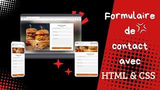 Formulaire de contact responsive avec seulement le HTML & CSS(avec code source)