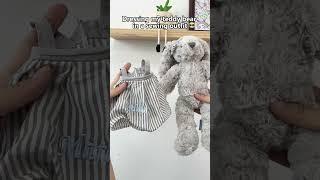 Dressing my teddy bear in a sewing outfit #sewing #diy