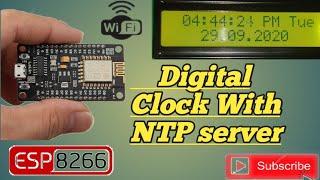 #wificlock#Esp8266#Ntpserver  Clock with NTP Server and Node MCU ESP8266|Lcd 16x2