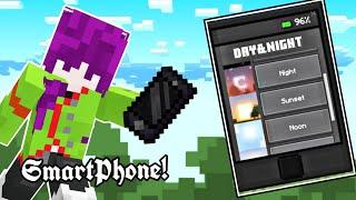 Smartphone in Minecraft PE - That Can Hack Times and Weather!! (Minecraft Bedrock)