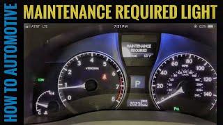 How To Reset Maintenance Required Light On A Lexus RX350