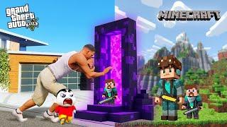 Franklin & Shinchan Travel to the Minecraft World in GTA 5!