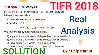 TIFR 2018 Mathematics Solution | TIFR 2018 Math Real Analysis Solution | TIFR 2018 Q.No. 05 Solution