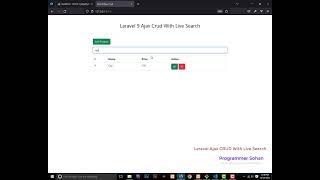 Laravel 9 Ajax CRUD With Live Search Project | Programmer Sohan