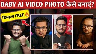 BABY AI VIDEO PHOTO कैसे बनाएं फ्री में? How To Create viral Talking Podcast Al Video Free 2 Mint