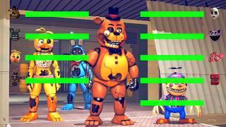 Five Nights at Freddy's Hoaxes vs Poppy Playtime Chapter 4 WITH Healthbars