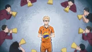 Tsukishima trolling Inarizaki's cheer squad (turn on subtitles)