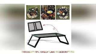 Foldable Camping Grill Fire Pit Grate Campfire Cooking Portable Stand Equipment