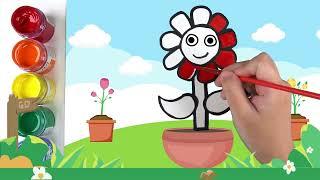 Learn colors. From Red to Blue A Flower Color Adventure for Preschoolers