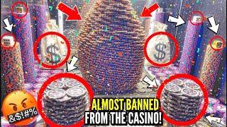 ALMOST “BANNED” FROM THE CASINO AFTER THIS HAPPENED! 5 QUARTER CHALLENGE, HIGH RISK COIN PUSHER!
