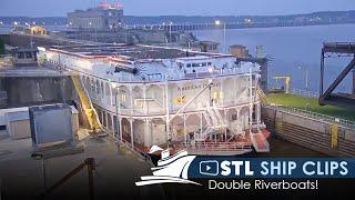 RIVERBOATS! American Duchess and American Heritage pass Keokuk Lock 19! StreamTime LIVE Ship Clips