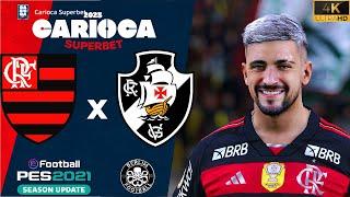 FLAMENGO VS VASCO DA GAMA | SEMIFINAL DO CARIOCÃO 2025 | PES 2021 GAMEPLAY REALISTA.