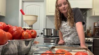 Turning SIXTY POUNDS of Homegrown Tomatoes into HOMEMADE Marinara!