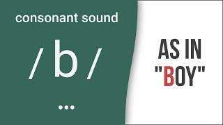 Consonant Sound / b / as in "boy" – American English Pronunciation