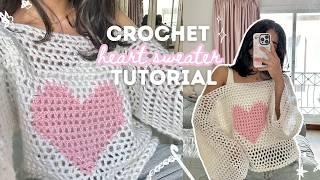 how to crochet a heart sweater (any size!) | beginner-friendly tutorial with free pattern