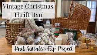 Vintage Christmas Thrift Haul - Deck the Halls Collaboration with Knit Sweater Flip