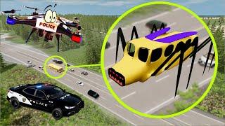 OUR POLICE DRONE CAPTURED A BUS EATER! Who will win the battle in the air? Gosha and Cheech.