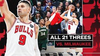 Bulls hit 2️⃣1️⃣ threes against the Bucks  Chicago wins 133-122 on the road vs. Milwaukee