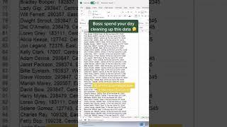 How to clean data in seconds using text to columns.  #excel #sheets