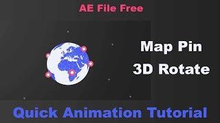 How to create 3D Globe world Map pin on the Earth Animation - After Effects Tutorial