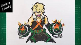 How to Draw Katsuki Bakugo - My Hero Academia