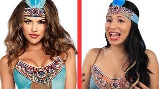 Native Americans Try On "Indian" Halloween Costumes