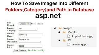 upload images into different sub folders save path in database asp.net c#