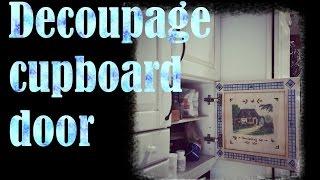 DIY decoupage cupboard door