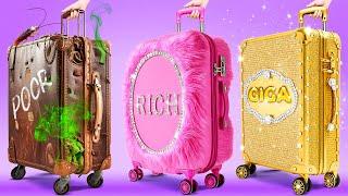 RICH VS POOR VS GIGA RICH PARENTS ON VACATION  Hacks To Travel Safe For Happy Kids BY 123 GO