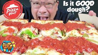 Trying The NEW Pizza Hut Detroit-Style Pizza || Food Review | Mukbang