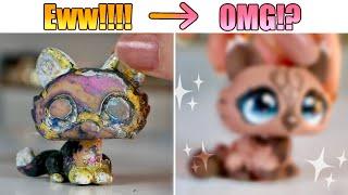 LPS Crusty to Clean Makeover #1 🫢 Crouching Cat