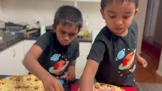 Delicious Homemade Pizza by Nesu & Janu | Fun Cooking Experience for Kids with Parents!