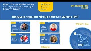 Вступне слово організаторів, партнерів та відкриття Форуму. Підсумки першого місяця роботи ПМГ