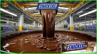 Snickers Mega Factory:  How Snickers are Made in Chocolate Factory with Food Processing Technology