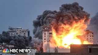 Residential building in Gaza City flattened by Israeli airstrike