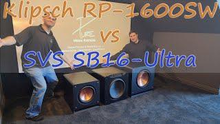 Klipsch RP-1600SW vs SVS SB16-Ultra Head to Head!