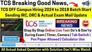 TCS Biggest Update NQT Exam Date Out Start Sending TCS IRC, DRC & Final Exam MailLive TCS NQT Test