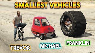 GTA 5 : WHO GOT BEST SMALLEST VEHICLE? (FRANKLIN VS MICHAEL VS TREVOR