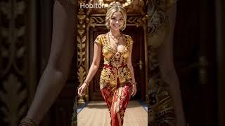 Ai Blonde Kebaya Red Gold #ai #ailady #aifashion #aigenerated #ailookbook #kebayamodern #fashion