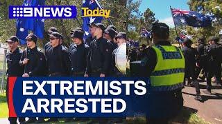 Alleged far-right extremists arrested in Adelaide | 9 News Australia